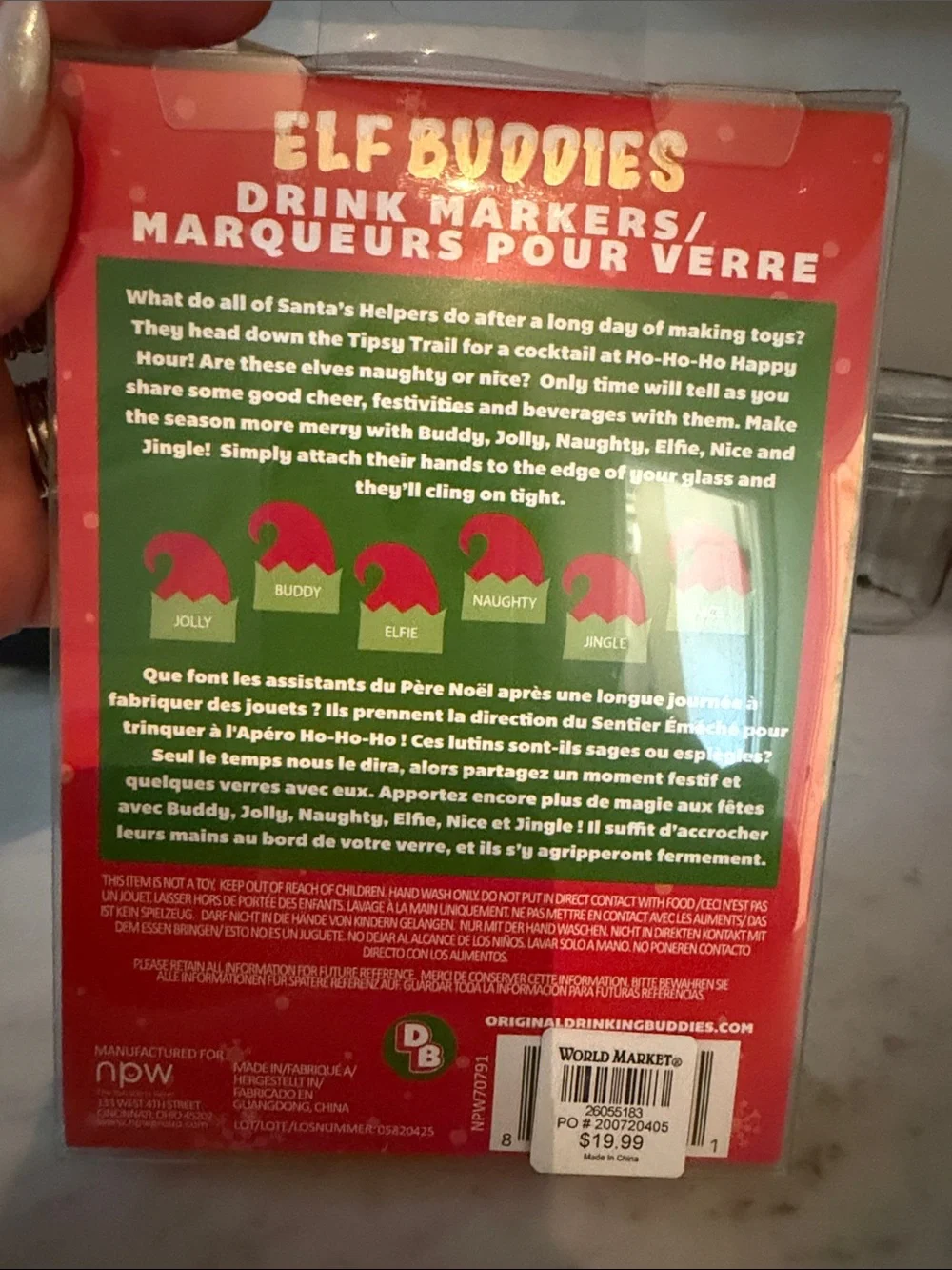 Elf Buddies Drink Markers - Green & Red